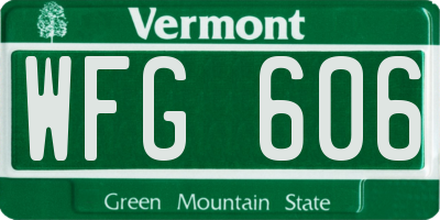 VT license plate WFG606
