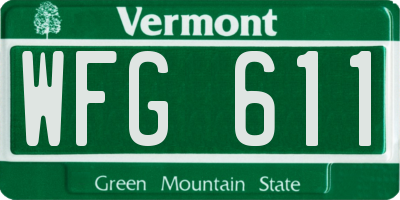 VT license plate WFG611