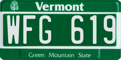 VT license plate WFG619