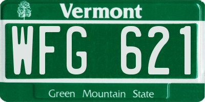 VT license plate WFG621