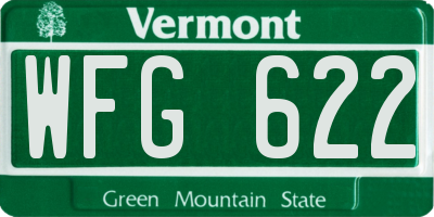 VT license plate WFG622