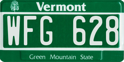VT license plate WFG628