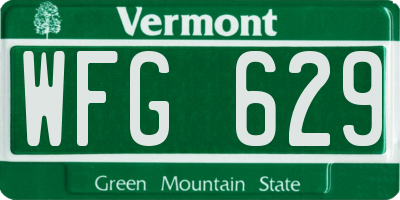 VT license plate WFG629
