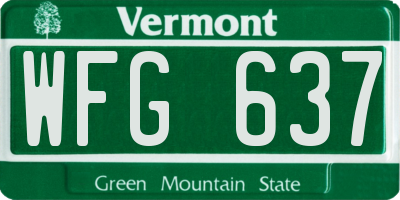 VT license plate WFG637