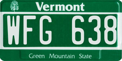 VT license plate WFG638