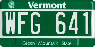 VT license plate WFG641