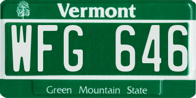 VT license plate WFG646