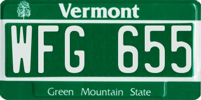 VT license plate WFG655