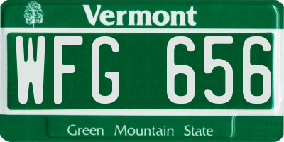 VT license plate WFG656