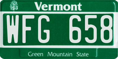 VT license plate WFG658