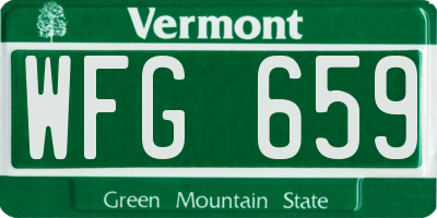 VT license plate WFG659