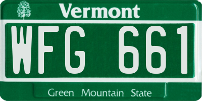 VT license plate WFG661