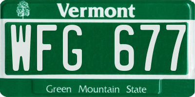 VT license plate WFG677