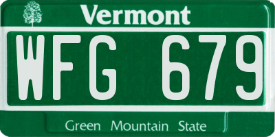 VT license plate WFG679