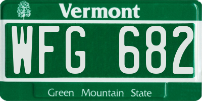 VT license plate WFG682