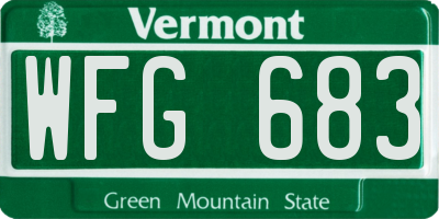 VT license plate WFG683