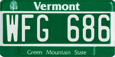 VT license plate WFG686