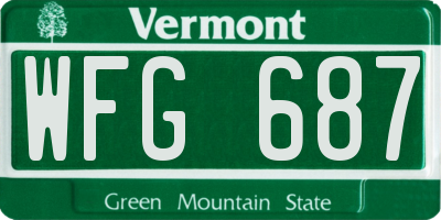 VT license plate WFG687