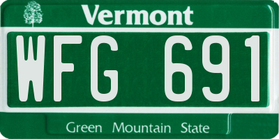 VT license plate WFG691