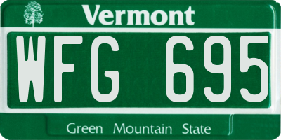 VT license plate WFG695
