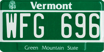 VT license plate WFG696