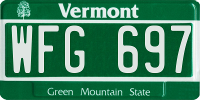 VT license plate WFG697