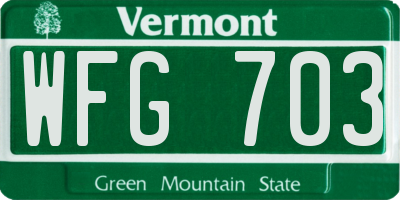 VT license plate WFG703