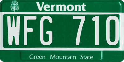VT license plate WFG710