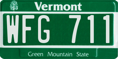 VT license plate WFG711