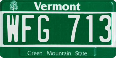 VT license plate WFG713