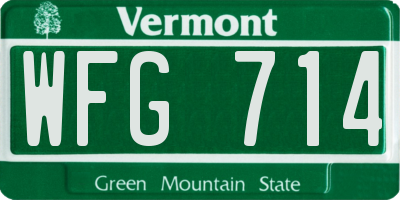 VT license plate WFG714
