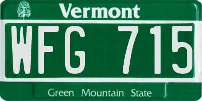 VT license plate WFG715