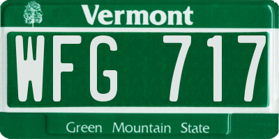 VT license plate WFG717