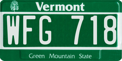 VT license plate WFG718