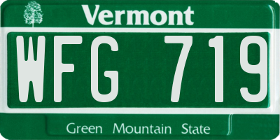 VT license plate WFG719
