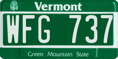 VT license plate WFG737