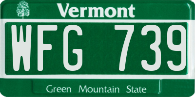 VT license plate WFG739