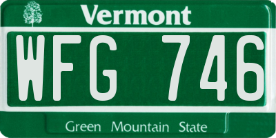 VT license plate WFG746