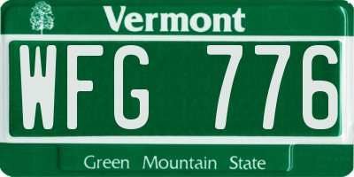 VT license plate WFG776