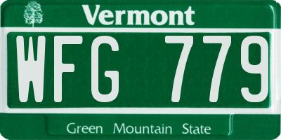 VT license plate WFG779