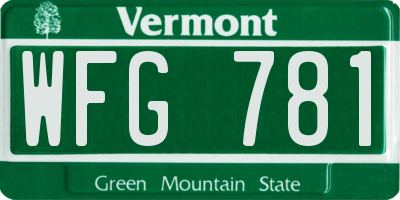 VT license plate WFG781