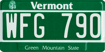 VT license plate WFG790