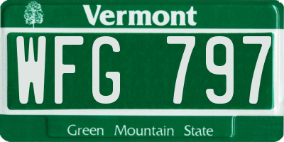 VT license plate WFG797