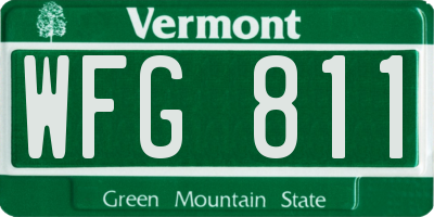 VT license plate WFG811
