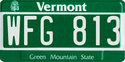 VT license plate WFG813