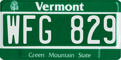VT license plate WFG829