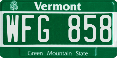 VT license plate WFG858
