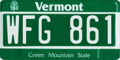 VT license plate WFG861