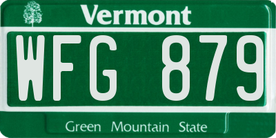 VT license plate WFG879