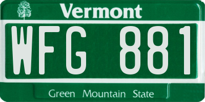 VT license plate WFG881